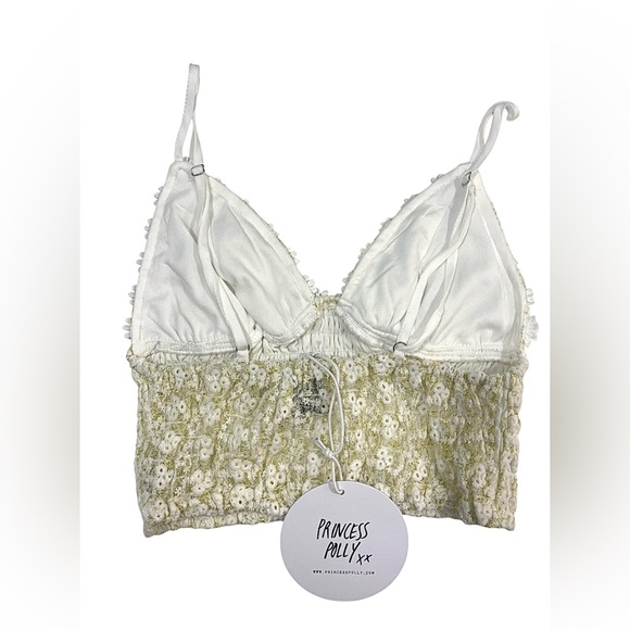 NWT Princess Polly Kianna Smocked Floral Crop Top sz 2 Boho Flower Power Girly - Picture 6 of 12